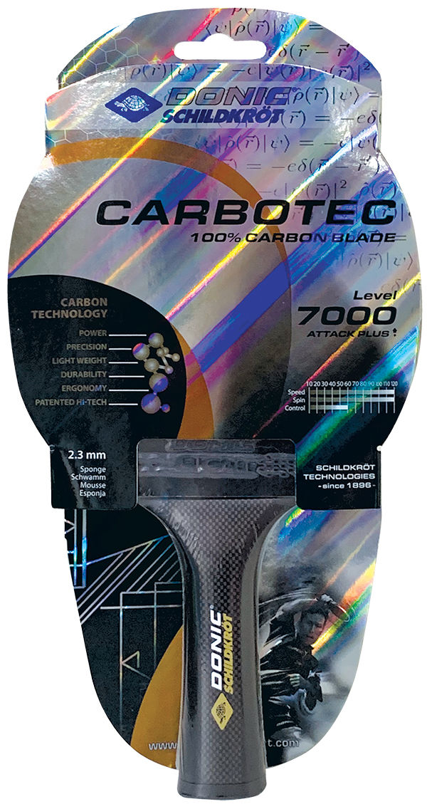 Paleta tenis de masa cu husa Donic CarboTec 7000 / 758216, 2.3 mm (4682)