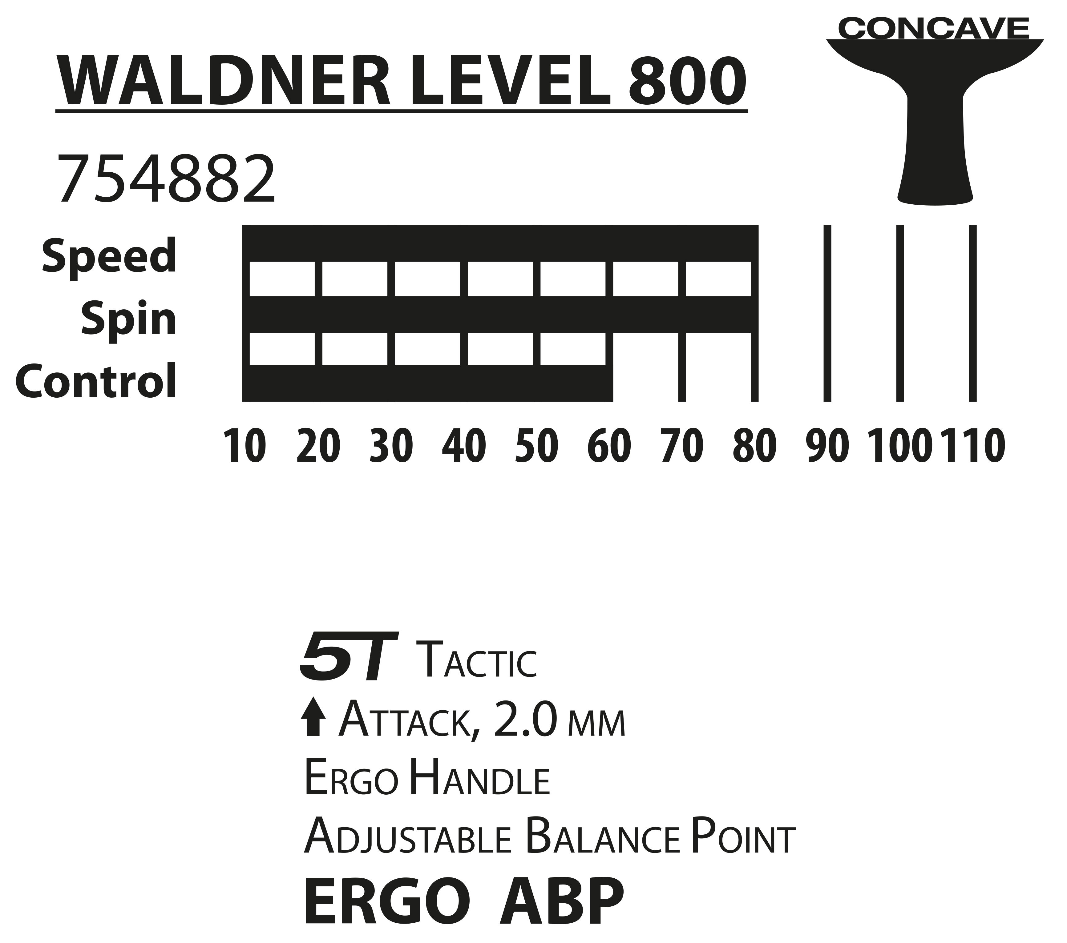 Paleta tenis de masa Donic Waldner 800 / 754882,  2.0 mm, Vari Slick-Rubber (3894)
