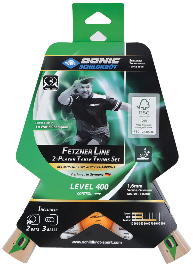 Set tenis de masa (2 palete + 3 mingi) 1.6 mm Donic Fetzner 400 788468 (5388)