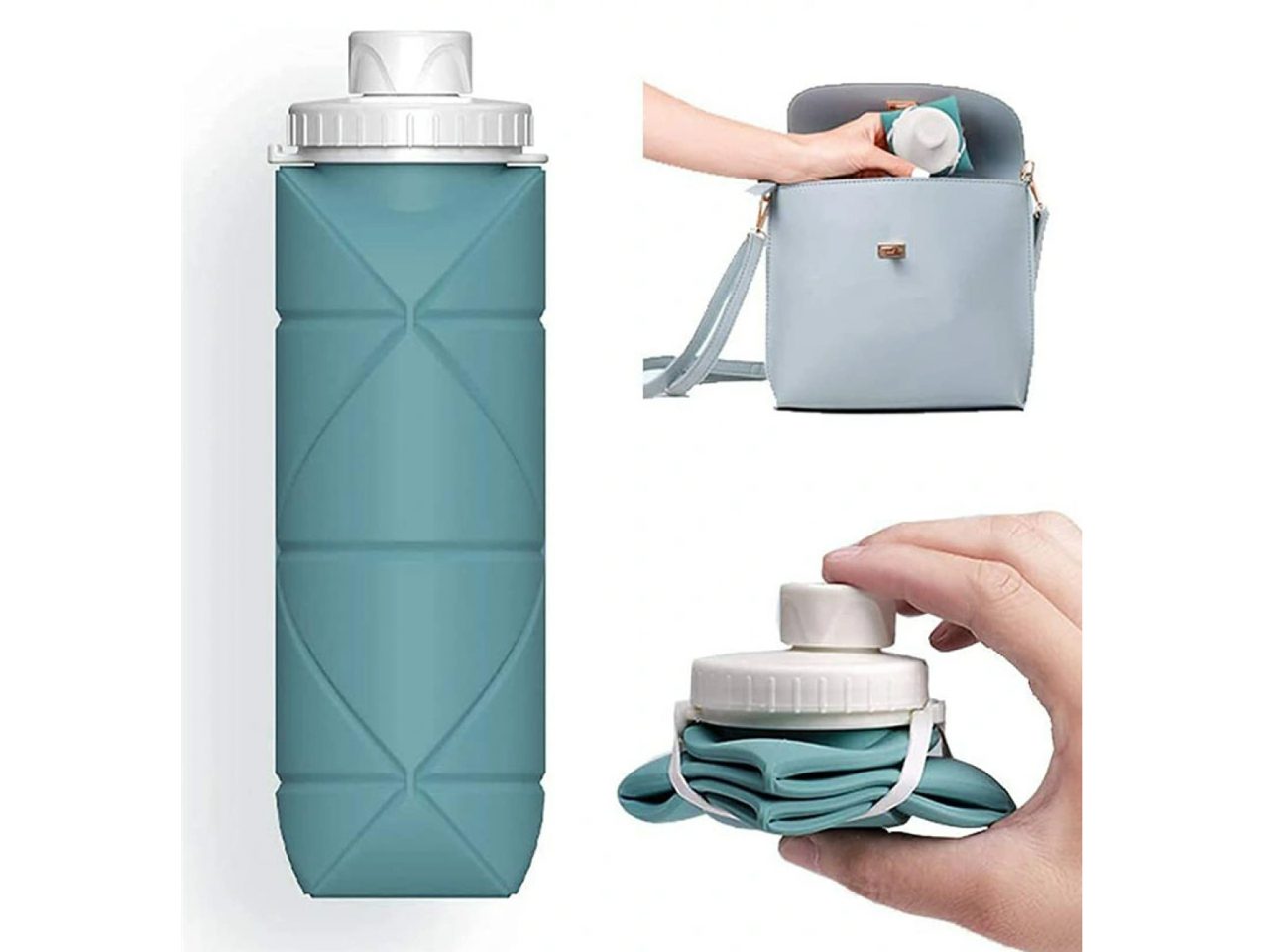 Sticla pliabila din silicon 600 ml 136-18 (10548)