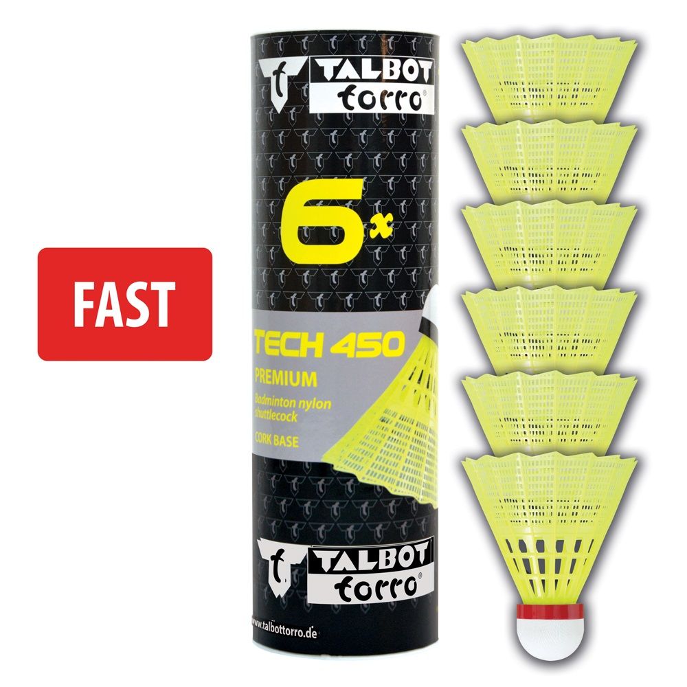 Fluturas badminton (nylon, pluta) Tech450 469083 yellow-red (4693)