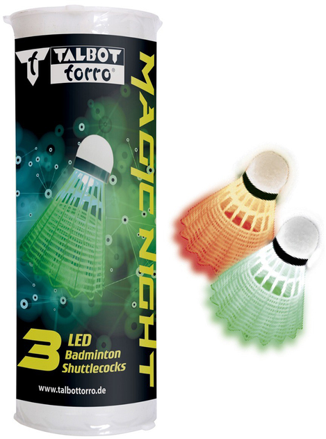 Fluturasi badminton nylon (3 buc.) LED Talbot Torro 479123 white (6581)