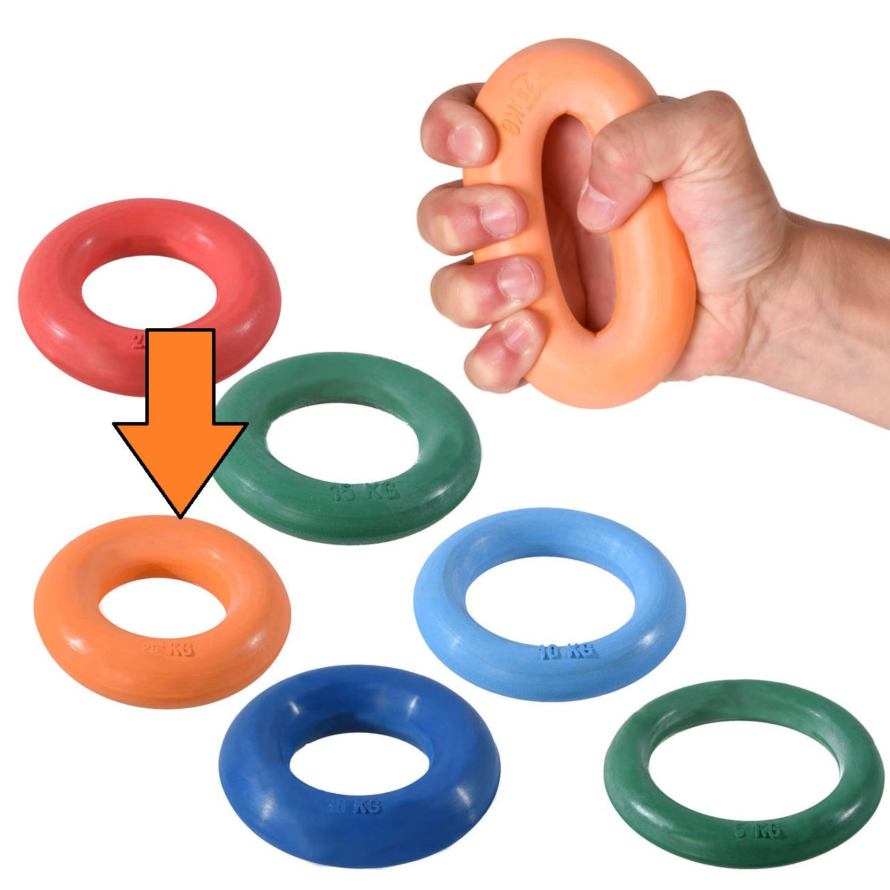 Эспандер 25 кг, d=9 см Dittmann PRO DLRH25O, orange (7949)