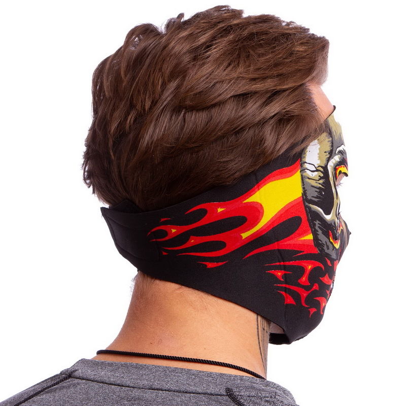 Masca protectie fata /antrenament alergare/ windproof MS Red Evil Skull(neopren, black) (3836)