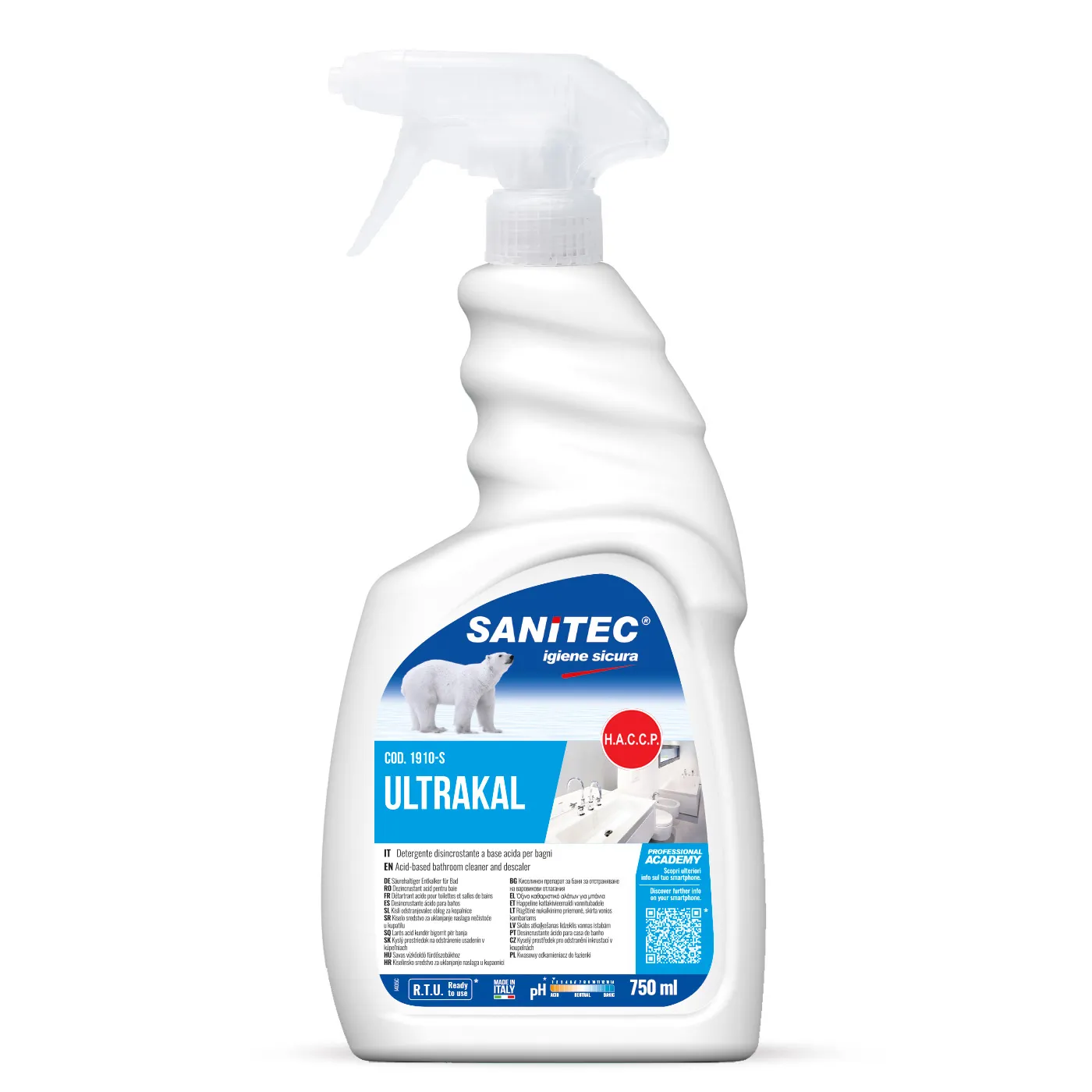 Ultrakal - Detergent pentru obiecte sanitare 750 ml - 1910