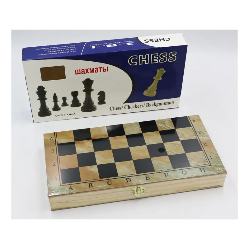 Sah + dame + narde din lemn 40x20x4 cm 224-448 / 2311-1269 (8595)
