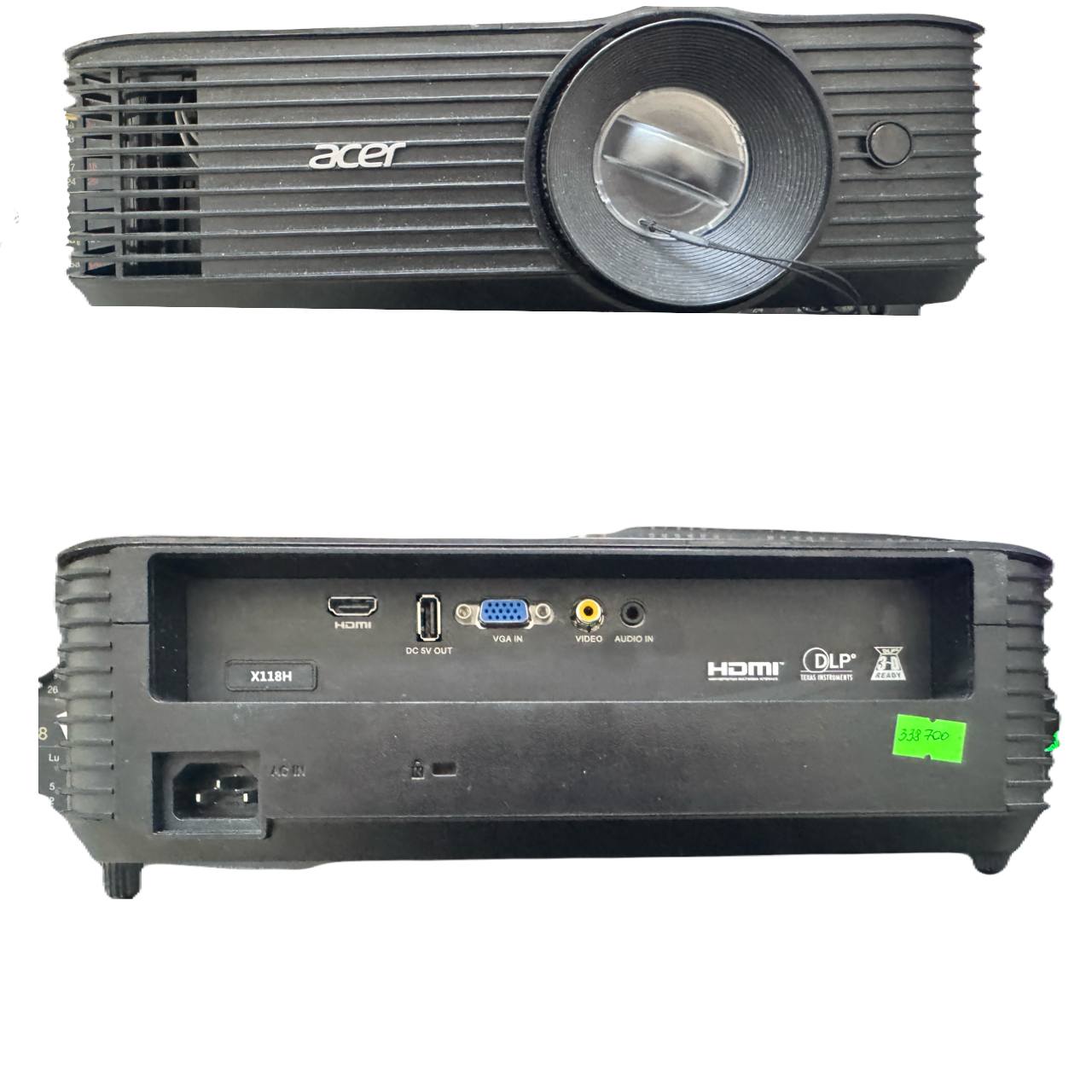 ACER X118H (MR.JPV11.001) DLP 3D, SVGA, 800x600, 20000:1, 3600Lm, 6000hrs (Eco), HDMI, VGA, USB-A, 3W Mono Speaker, Black, 2.4kg
