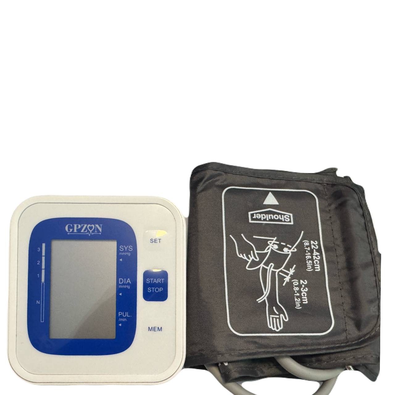 Blood Pressure Monitor CE Approved UK, GPZON Accurate Digital BP Monitor with Large Cuff for Home Use, Irregular Heartbeat Diagnosis, Pulse Rate Meter,Cuff 22-40cm, 2X120 Memory (Blue)