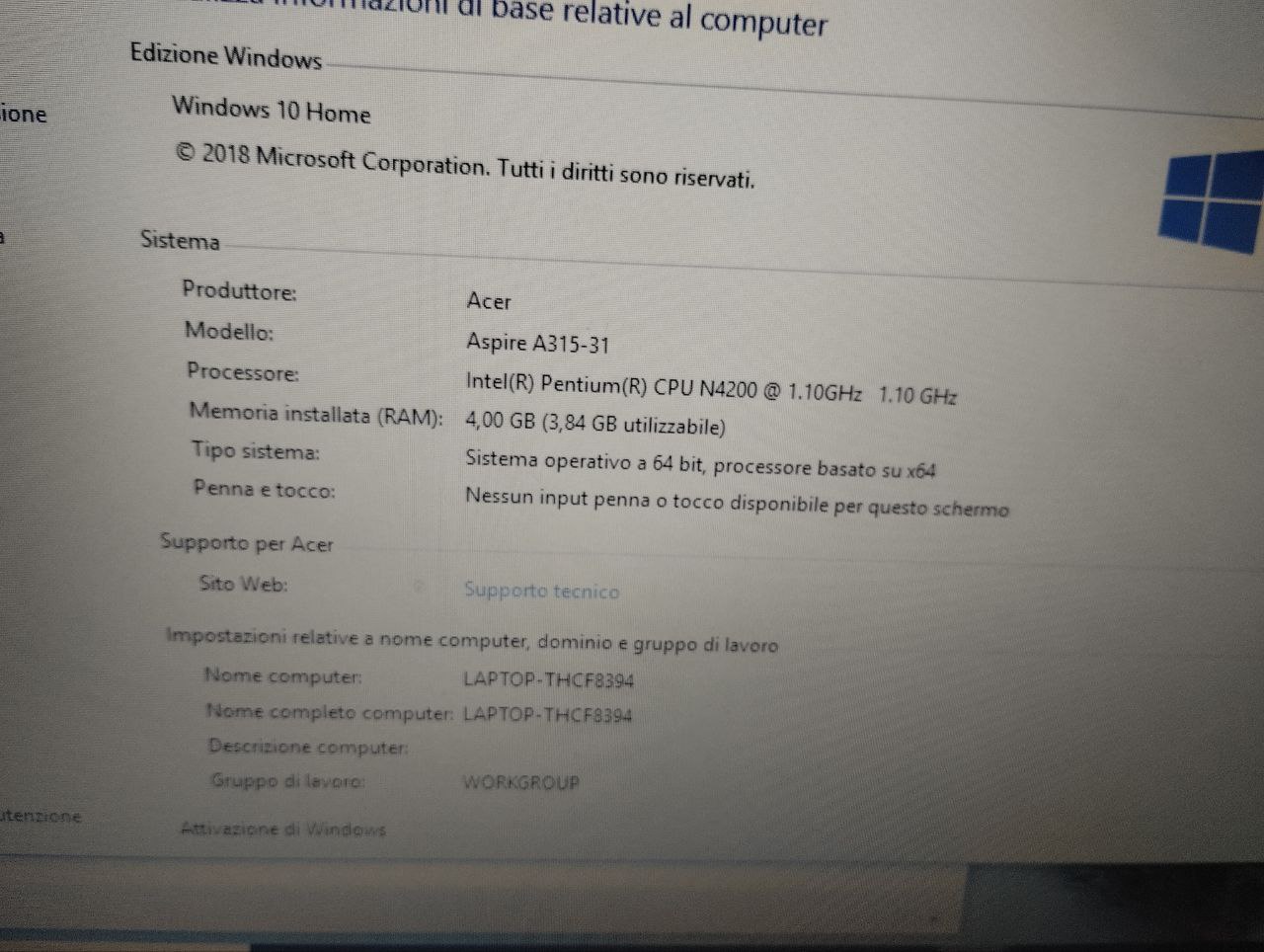 Acer Aspire 3 A315-31 N17Q2, 2017 года, Pentium N4200, 4Gb