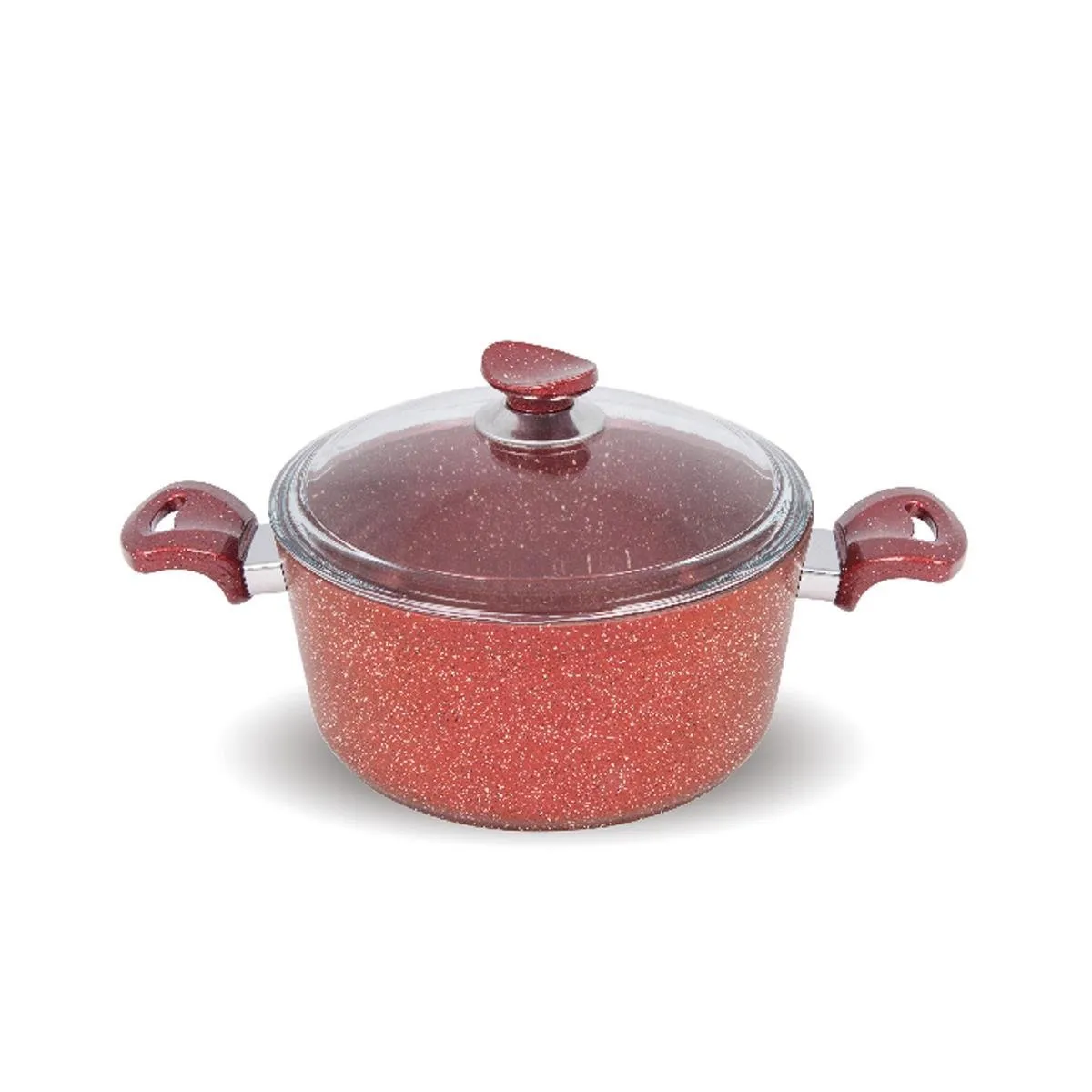 Cratiță adâncă 26 cm+capac, granit LUX