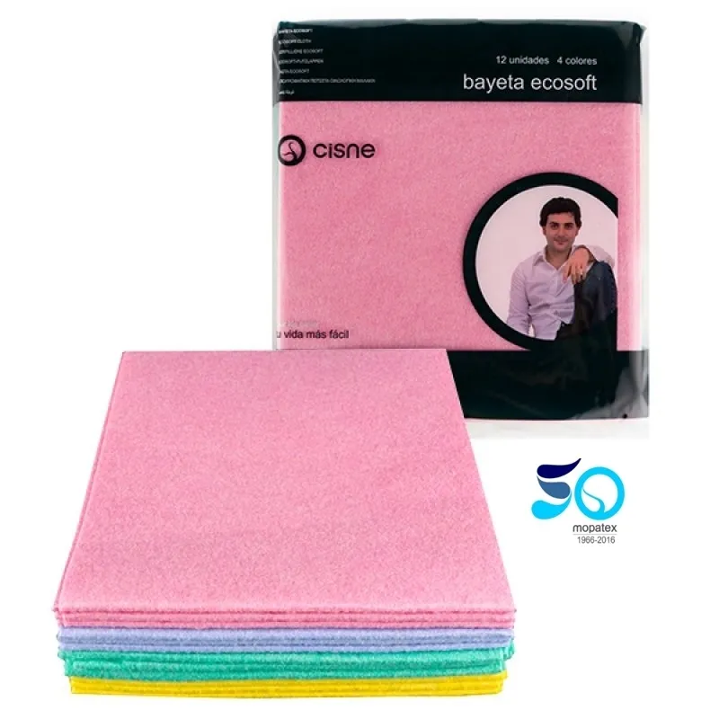 Ecosoft - Laveta 4 culori 36x40 cm (12 buc/amb) - 310230
