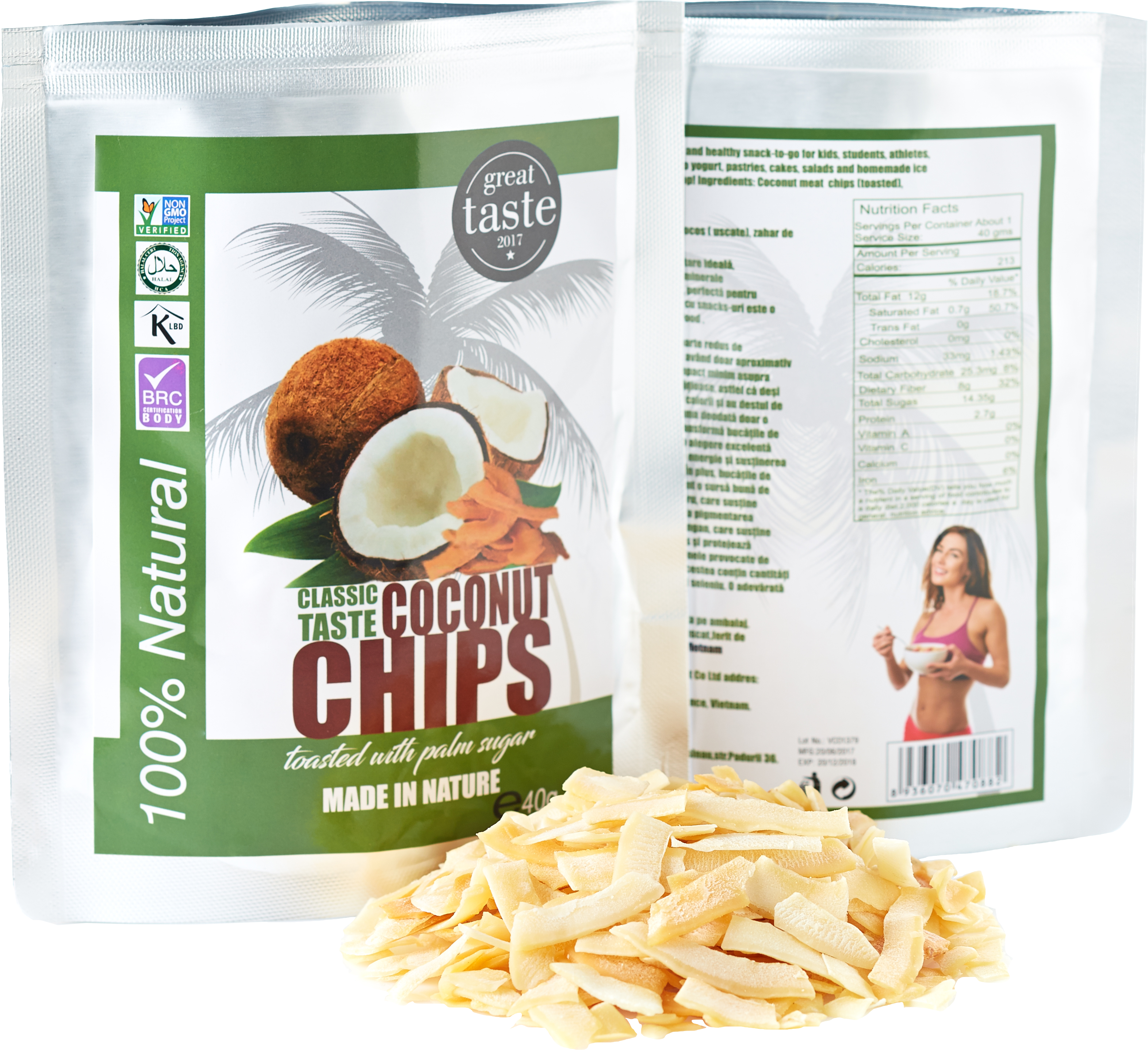 Chipsuri de cocos Clasic 40 gr
