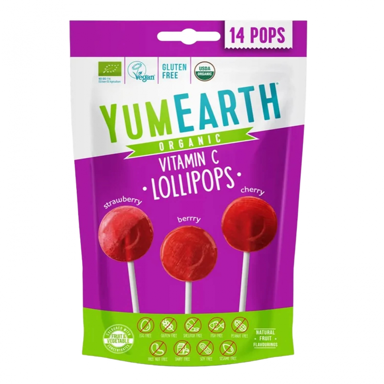 Organic Pops, Vitamin C,  asortate, 14 buc