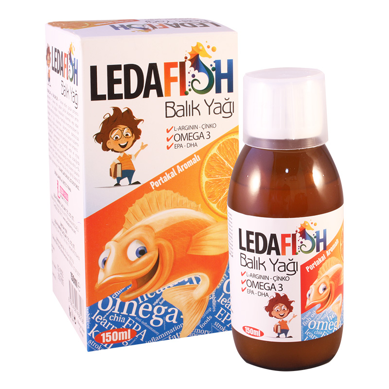 LEDAFISH Omega 3 sirop 150ml Pediatric cu L-arginin Zn 4-10 ani