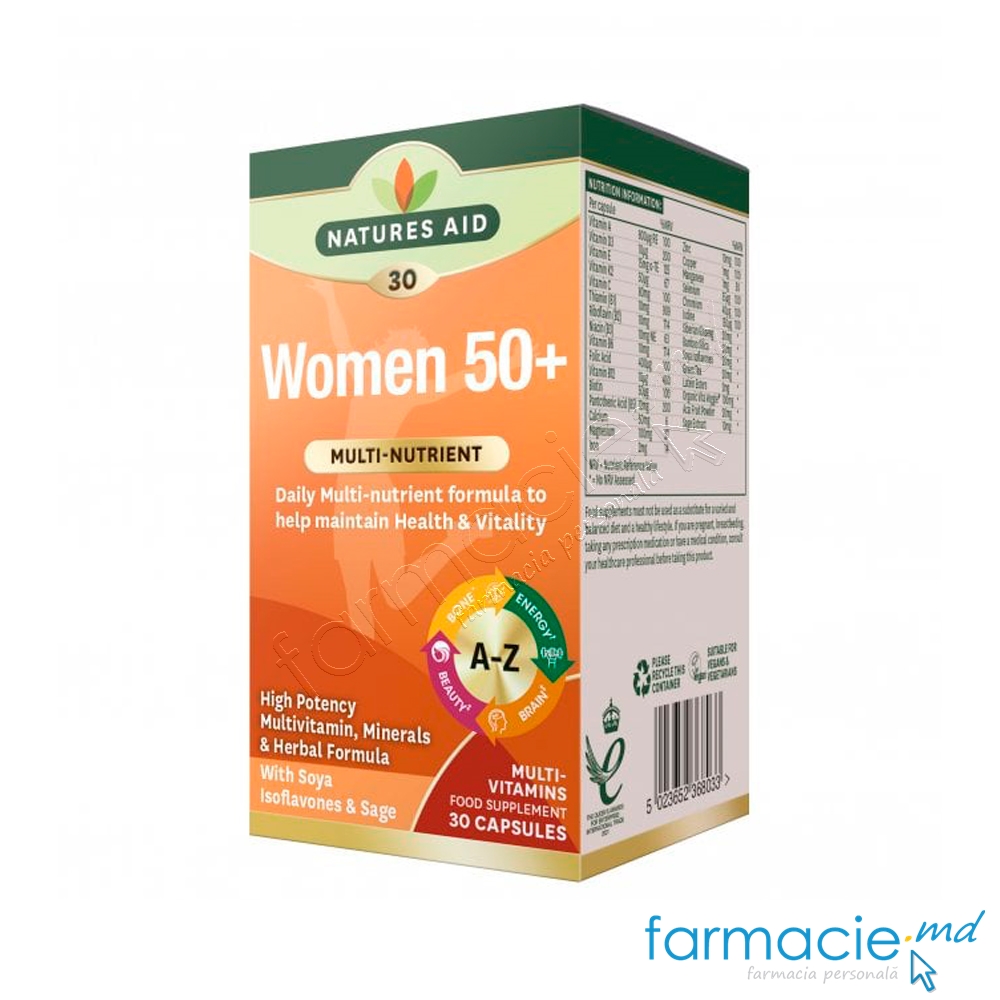 Multivitamine si Minerale Femei 50+ caps. N30 Natures Aid