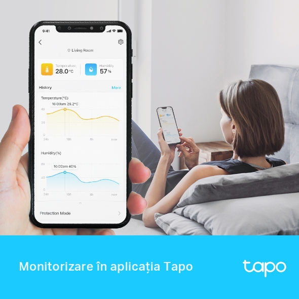 Monitor inteligent de temperatură și umiditate TP-Link Tapo T315