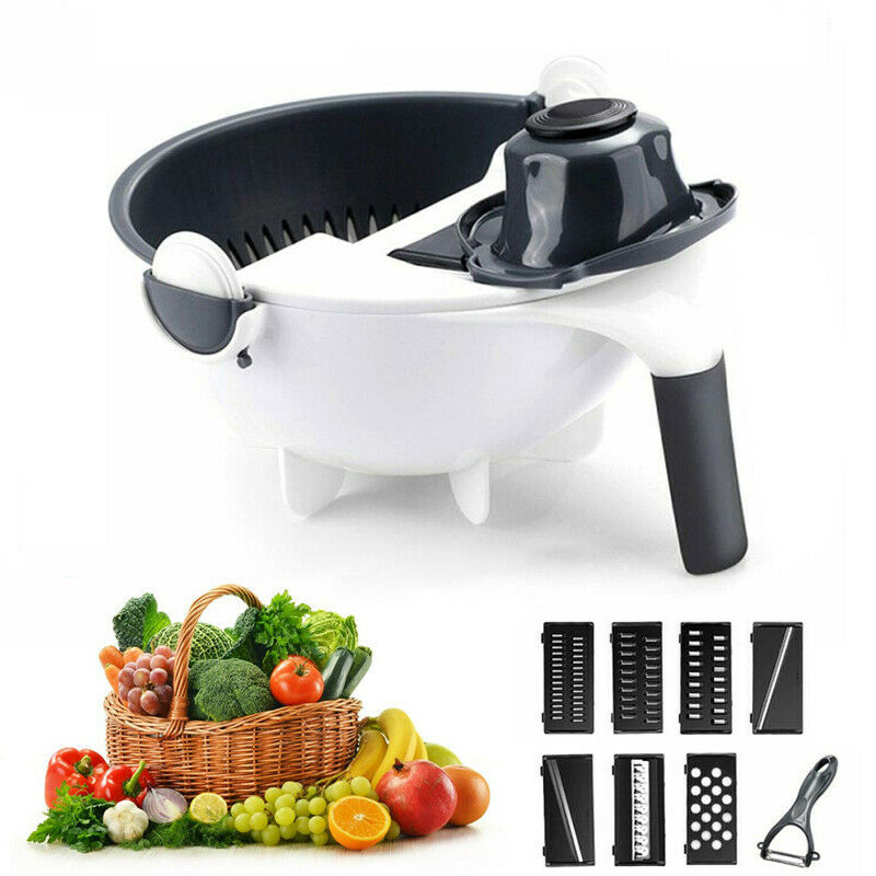 Tăietor de legume inovativ cu coș de scurgere 7 duze (S1/P3)