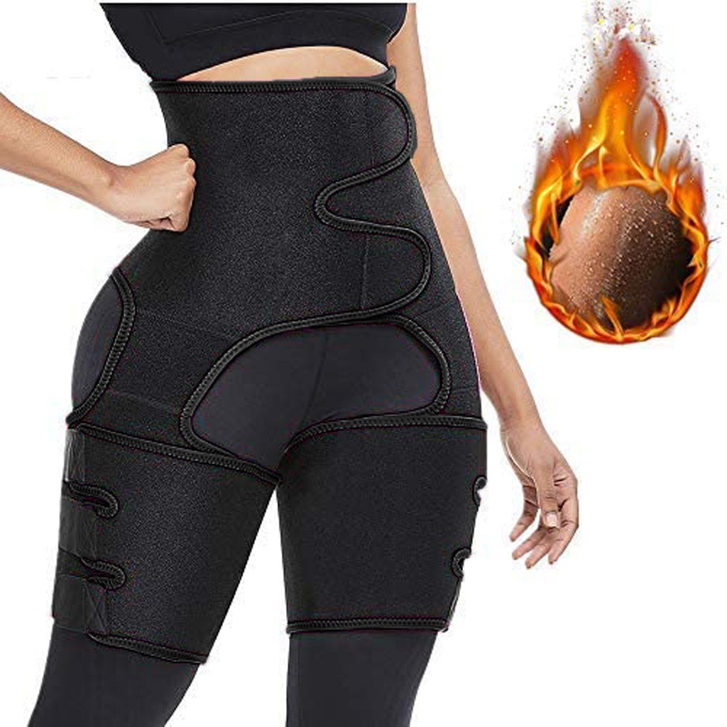 Costum de slăbire ajustabil 3 în 1 - S/M Negru (S7/P1)