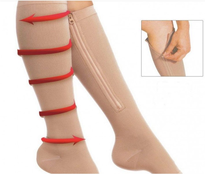 Компрессионные гольфы - Zip Sox - L/XL - Бежевые