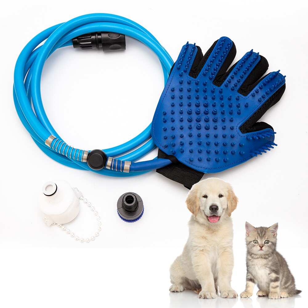 Mănușă cu furtun pentru spalat si masat animale de companie Pet Washer (S10/P1)