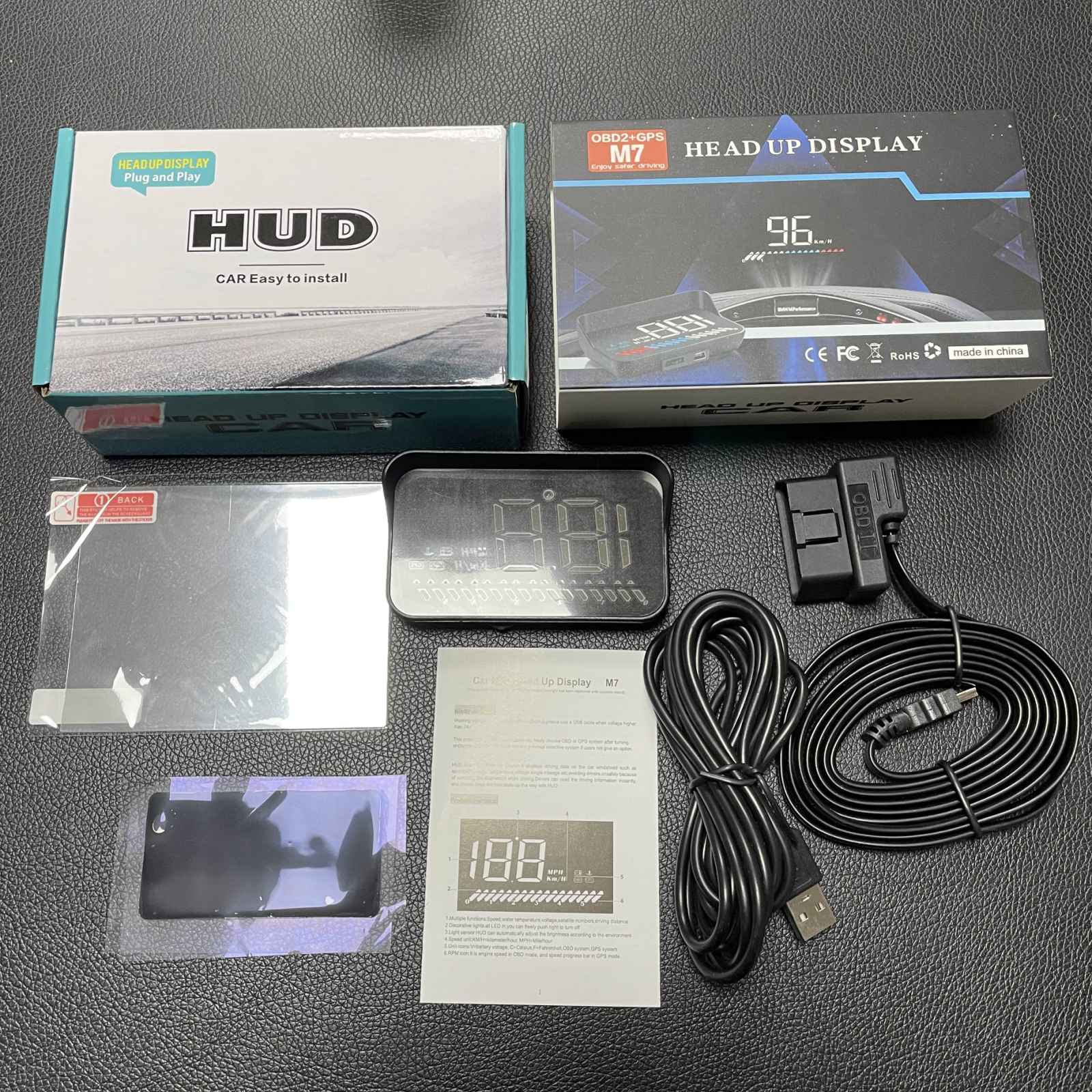 Proiector informatii de bord pe parbriz Head Up Display M7 OBDII/GPS (S18/P2)