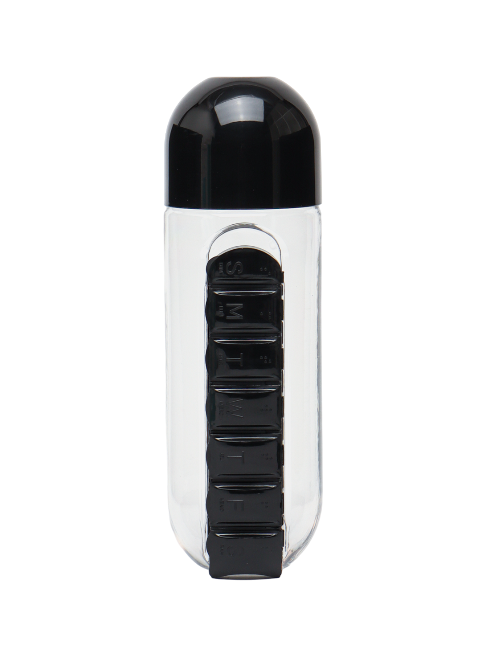 Sticla apa cu organizator pentru medicamente Pill&amp;amp;amp;Vitamin S-1 - Negru (S1/P3)