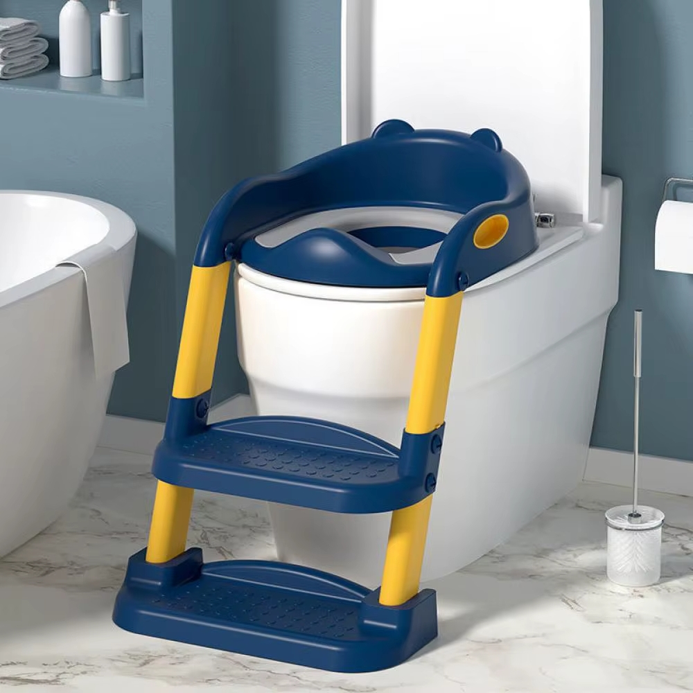 Reductor WC pentru toaleta-albastru închis, galben