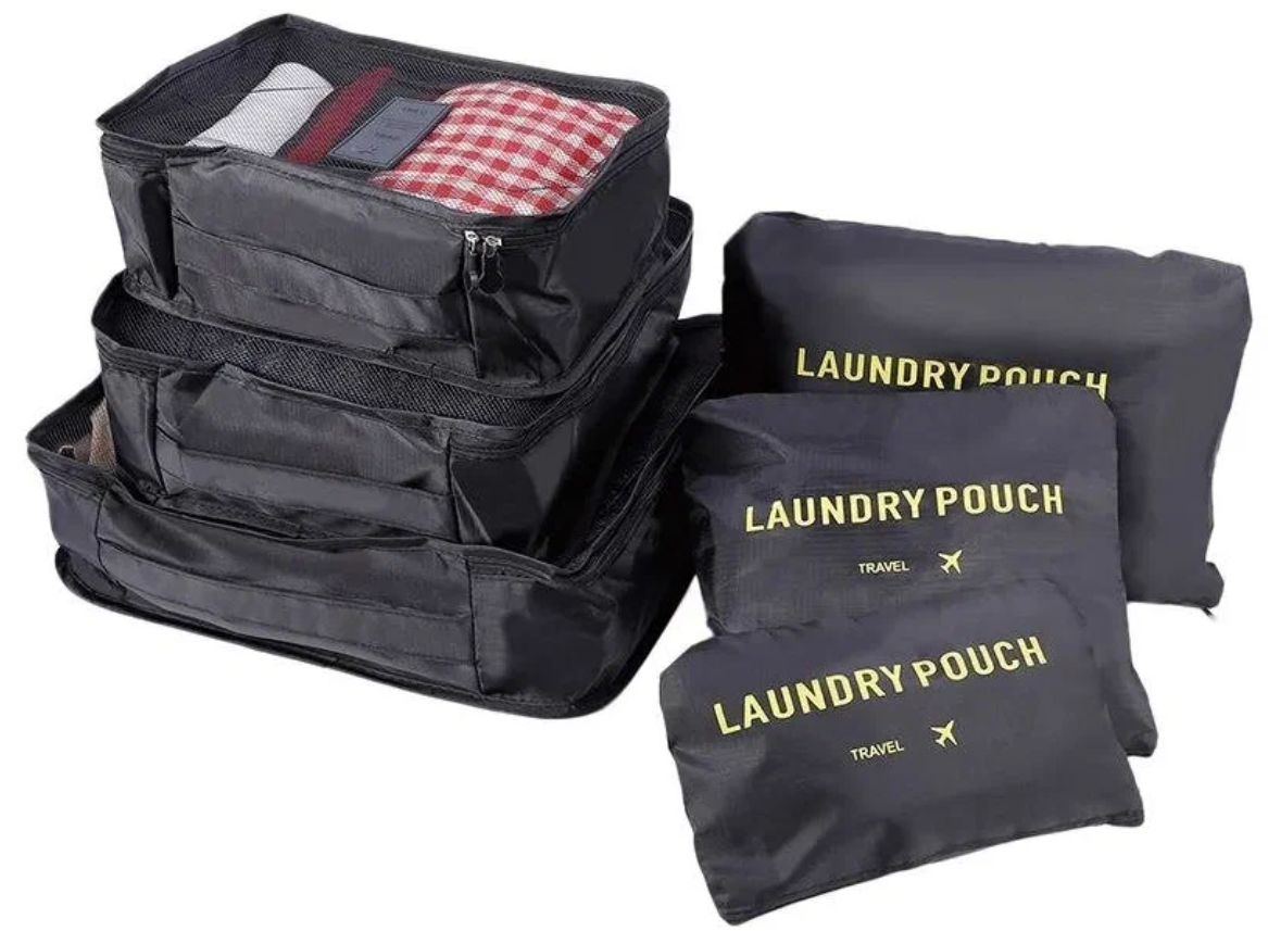 Set de pungi organizatoare pentru călătorii - Negru