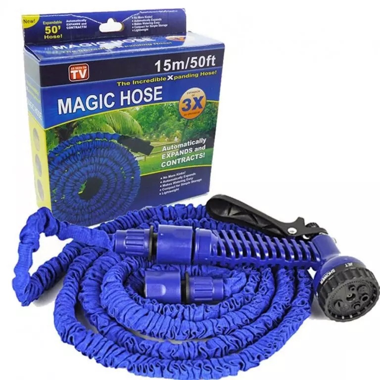 Furtun lung 15m «Fericirea grădinii» Magic Hose - Albastru (S0)