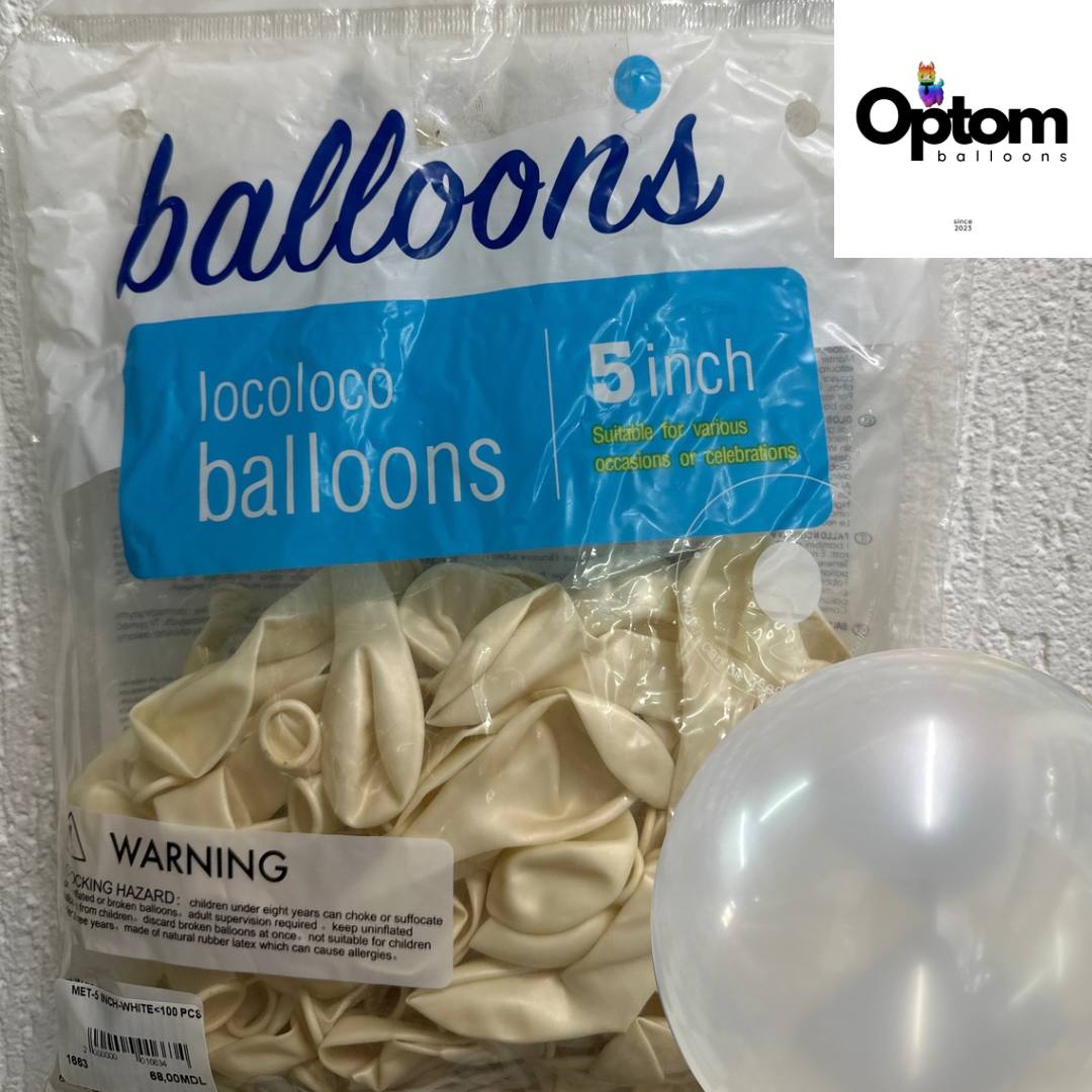 Baloane latex Metall White
