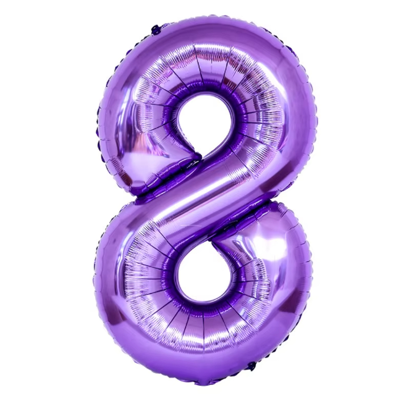Цифра фольга фиолетовая 8