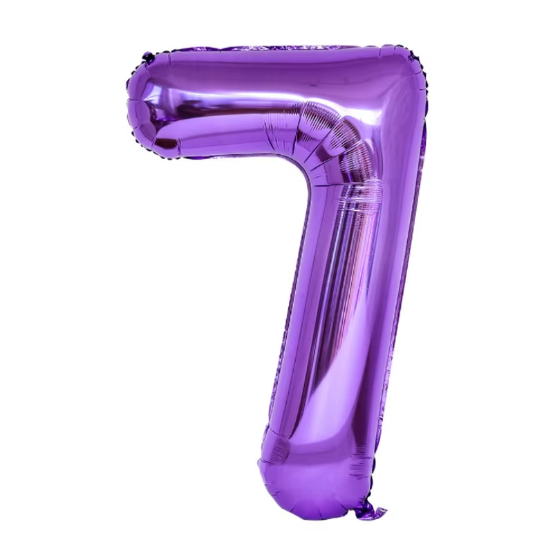 Цифра фольга фиолетовая 7