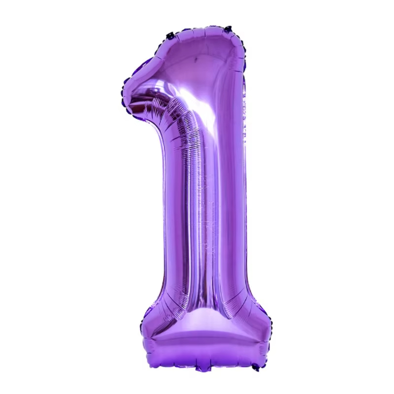 Цифра фольга фиолетовая 1