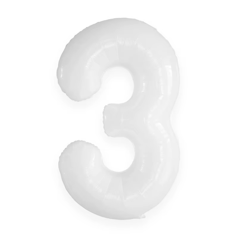 Цифры фольга Белая 3