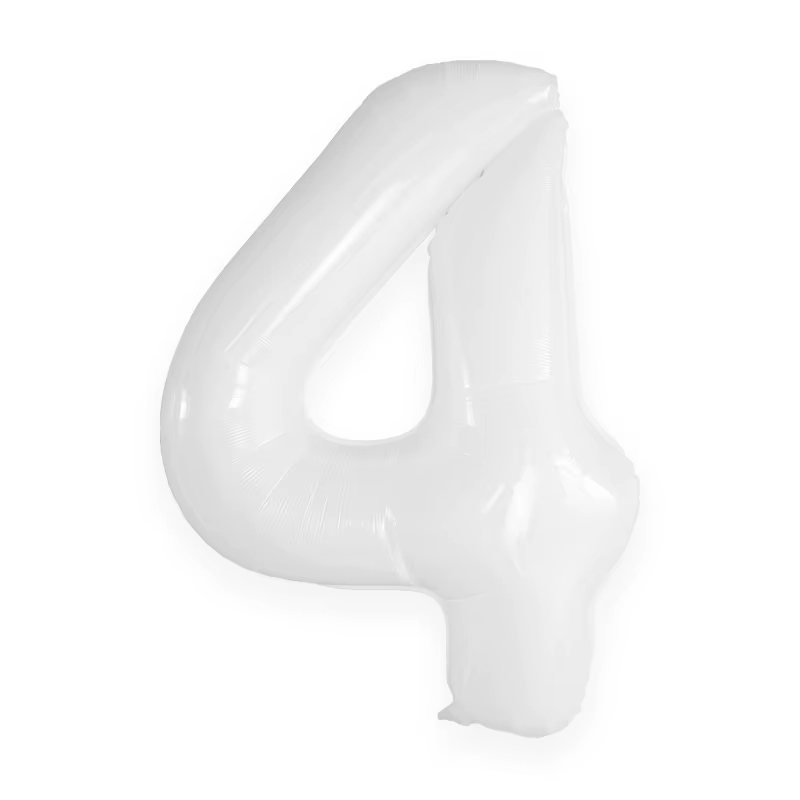 Цифра фольга Белая 4