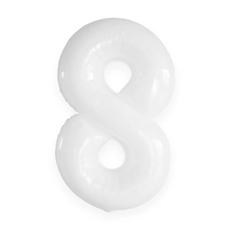 Цифра фольга Белая 8