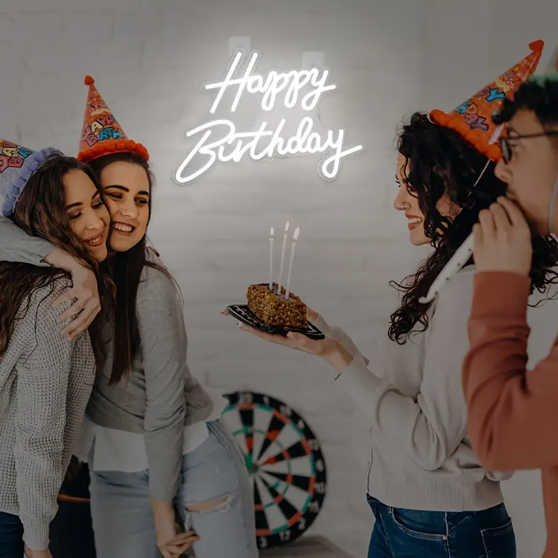 Tabla de acril Led Happy Birthday