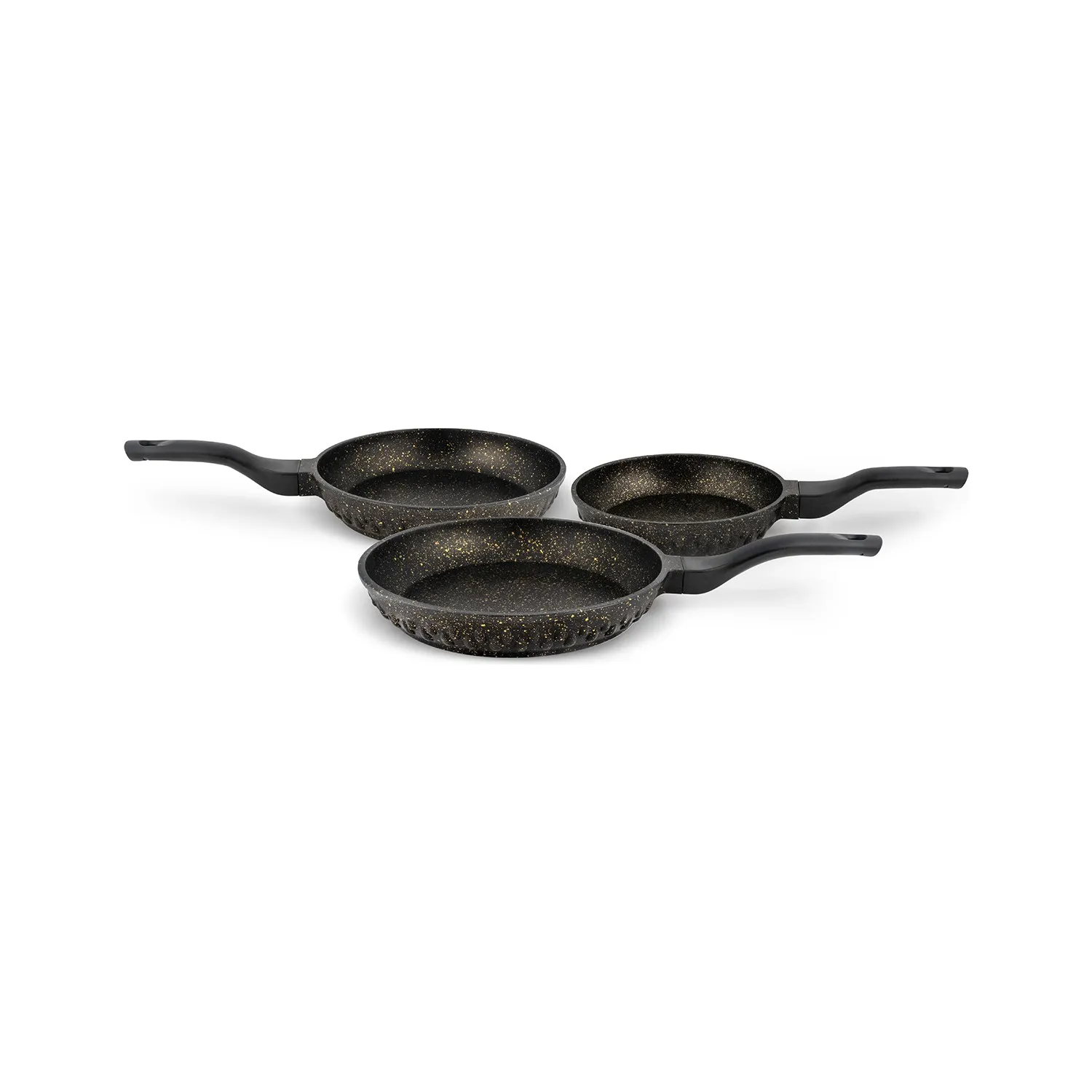 Tigaie 28 cm fără capac, granit, negru