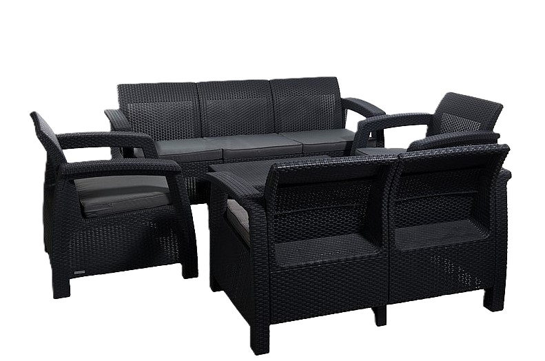 Set de mobilier de grădină NOVARA 5 piese Antracit