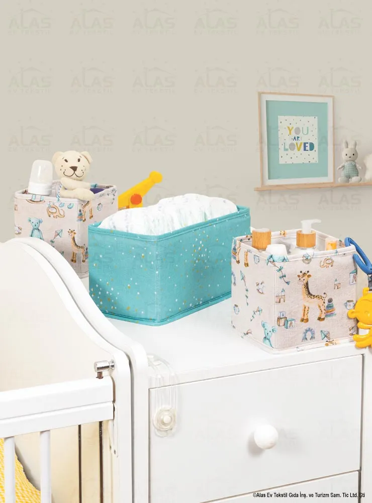 Organizator de sertare 3 piese pentru copii 28x14x14cm (1buc)+ 14x14x14cm (2buc) Albastru