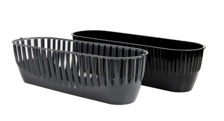 Ghiveci pentru balcon PIANO nr 2 (set 2 in 1) Antracit