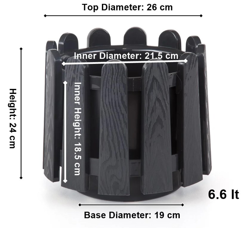 Ghiveci ISTANBUL nr 3 cu separator de drenare apa Negru