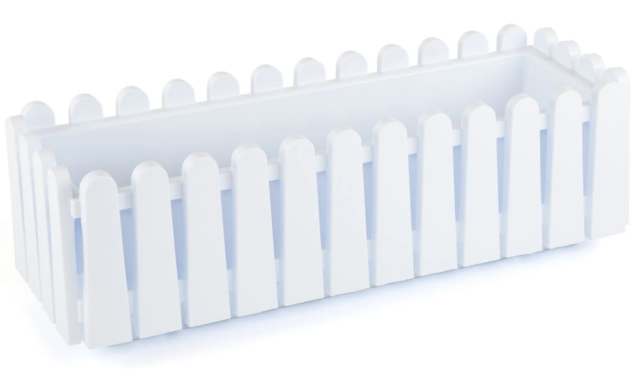 Ghiveci pentru balcon ISTANBUL nr 2 cu separator de drenare apa Alb