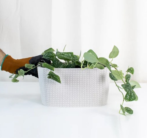 Ghiveci pentru balcon SUMELA cu separator de drenare apa Alb
