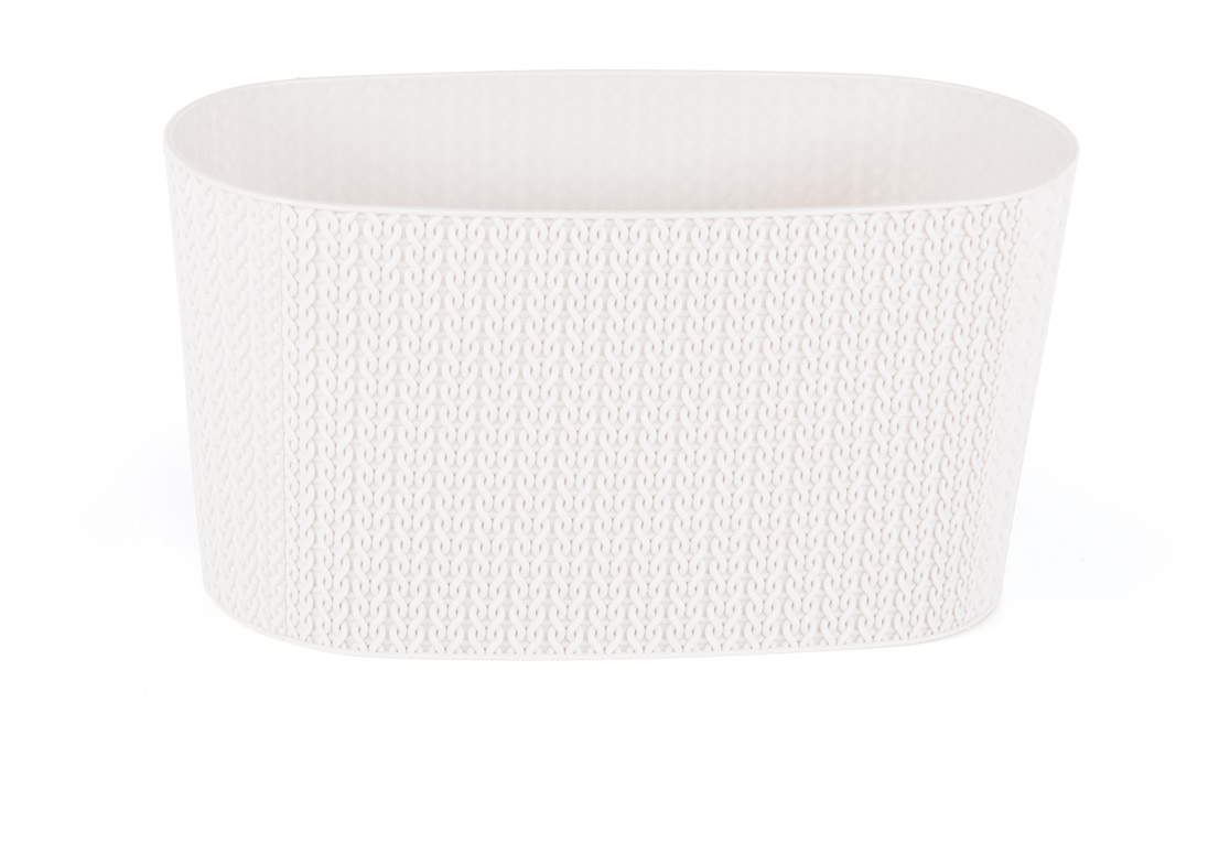 Ghiveci pentru balcon SUMELA cu separator de drenare apa Alb