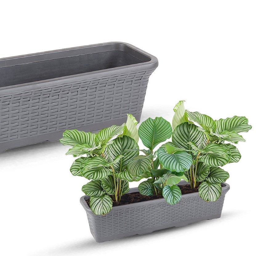 Ghiveci pentru balcon RATTAN Nr 1 Antracit