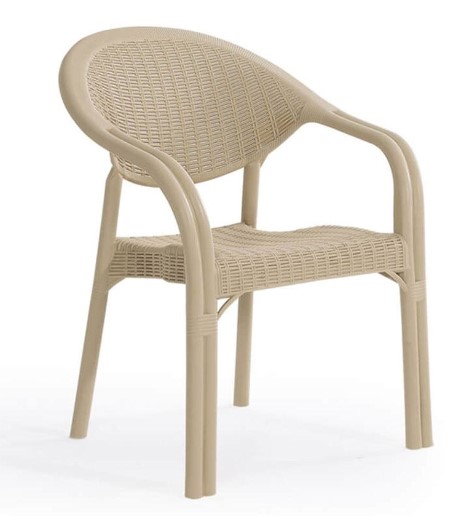 Scaun din plastic BAMBO Cappuccino