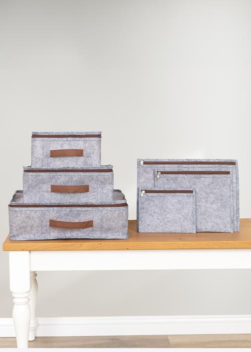 Set organizator pentru valiza de calatorii Felt Styles 6 buc Gri