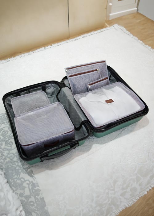 Set organizator pentru valiza de calatorii Felt Styles 6 buc Gri