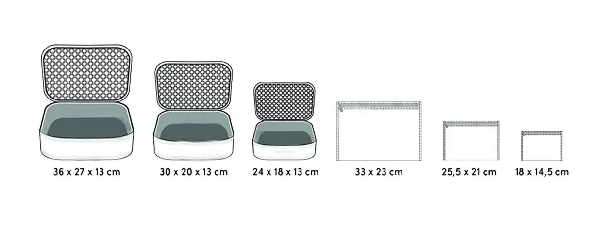 Set organizator pentru valiza de calatorii Felt Styles 6 buc Gri
